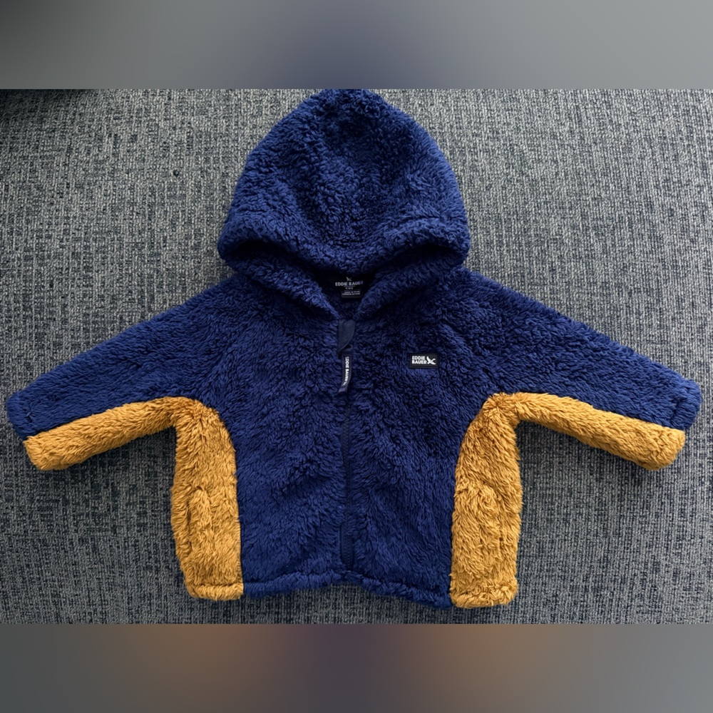 Eddie Bauer Navy Fleece full zip baby boy jacket